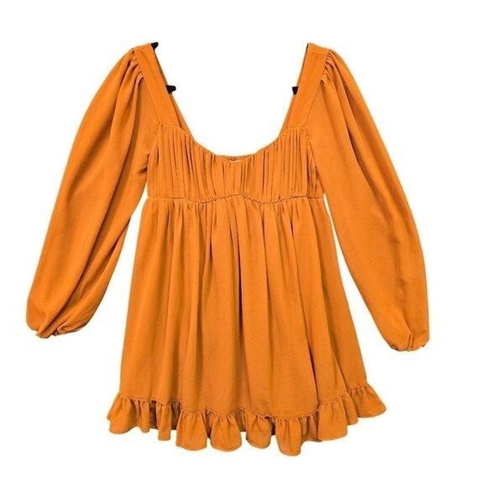 Abercrombie & Fitch Pleated Burnt Orange Top